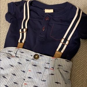 Rorie Whelan  shorts suspenders set with sharks